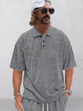 Stylish Leisure Tie Dye Top Polos coofandy Grey M