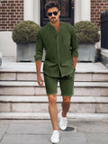 Comfort Simple 100% Cotton Set Sets coofandy Army Green S