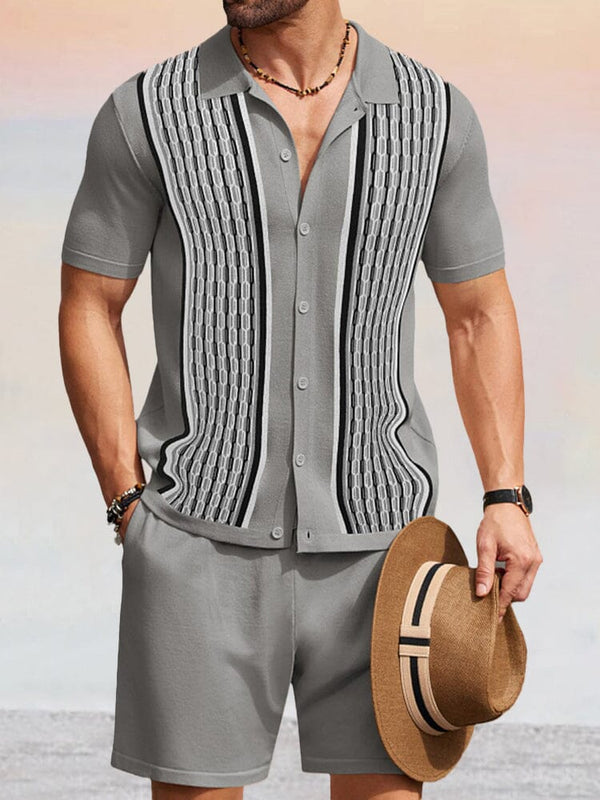 Stylish Jacquard Knit Sets Sets coofandy Grey M