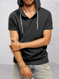 Leisure Simple Hooded Top Tops coofandy Black S