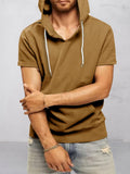 Leisure Simple Hooded Top Tops coofandy Brown S