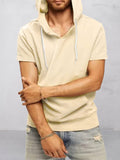 Leisure Simple Hooded Top Tops coofandy Light Khaki S