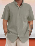 Casual 100% Cotton Stand Collar Shirt Shirts coofandy Grey S