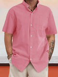 Casual 100% Cotton Stand Collar Shirt Shirts coofandy Pink S