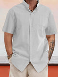 Casual 100% Cotton Stand Collar Shirt Shirts coofandy White S