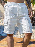 Versatile Cargo Cotton Shorts Shorts coofandy White S
