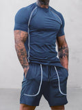 Comfort Essential Stretch Activewear Set Sports Set coofandy Blue S