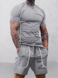 Comfort Essential Stretch Activewear Set Sports Set coofandy Gray M