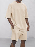 Essentials Cotton Two-Piece Set Sets coofandy Beige S