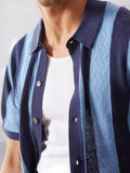 Coastal Vintage Striped Knit Shirt Shirts coofandy