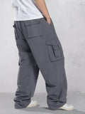 Comfortable Baggy Cargo Pants Pants coofandy Grey S
