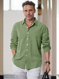 Classic Simple 100% Cotton Shirt Shirts coofandy Light Green S