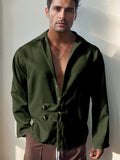 Luxury Elegant Button Shirt Shirts coofandy Army Green S