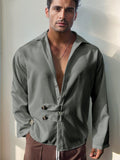 Luxury Elegant Button Shirt Shirts coofandy Grey S