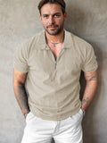 Beathable Corduroy Polo Shirt Shirts & Polos coofandy Khaki S