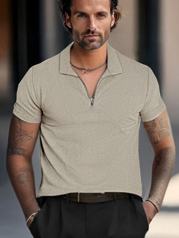Classic Comfort Corduroy Polo Shirt Shirts & Polos coofandy Khaki S