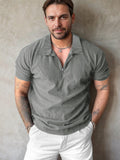 Beathable Corduroy Polo Shirt Shirts & Polos coofandy Grey S