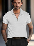 Classic Comfort Corduroy Polo Shirt Shirts & Polos coofandy White S