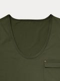 Casial Versatile U-Neck Tee T-Shirt coofandy