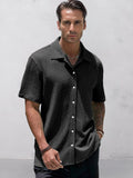 Leisure Essential Texture Shirt Shirts coofandy Black S