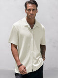 Leisure Essential Texture Shirt Shirts coofandy Beige S