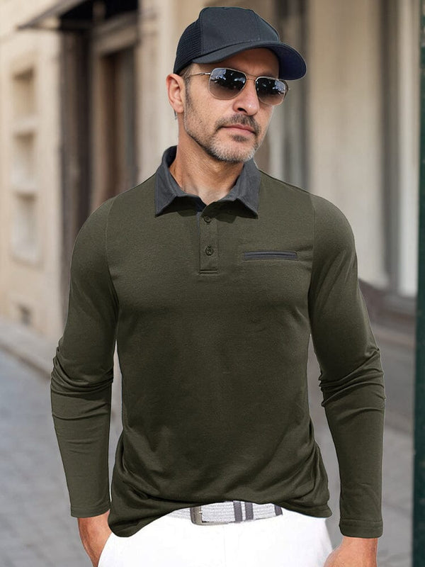 Essential Color Block Polo Shirt Shirts & Polos coofandy Army Green M