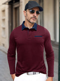 Essential Color Block Polo Shirt Shirts & Polos coofandy Wine Red S