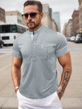Basic Breathable Henley Shirt Shirts & Polos coofandy Light Grey M