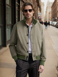 Casual Contrast Collar Jacket Jackets coofandy Green M