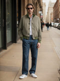 Casual Contrast Collar Jacket Jackets coofandy