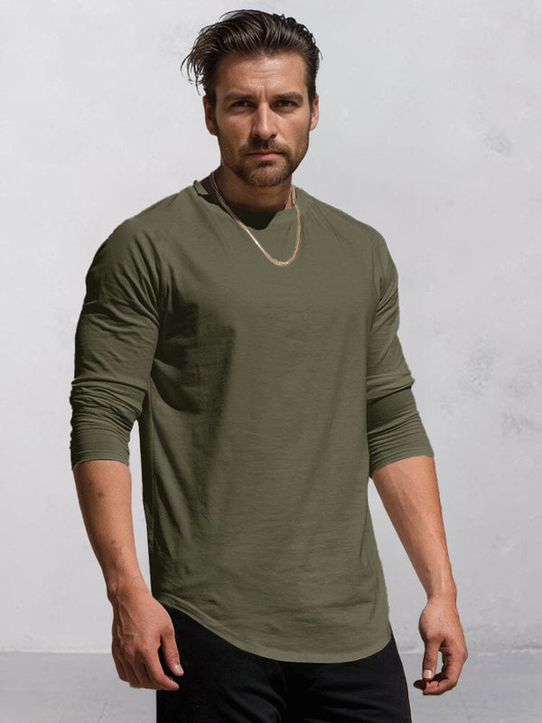 Comfort Long Sleeves T-shirt T-Shirt coofandy Army Green M