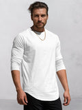 Comfort Long Sleeves T-shirt T-Shirt coofandy White M
