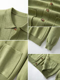 Comfy Polo Collar Knit Cardigan Cardigans coofandy