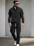 Casual Utility Corduroy Tracksuit Set Sets coofandy Black S