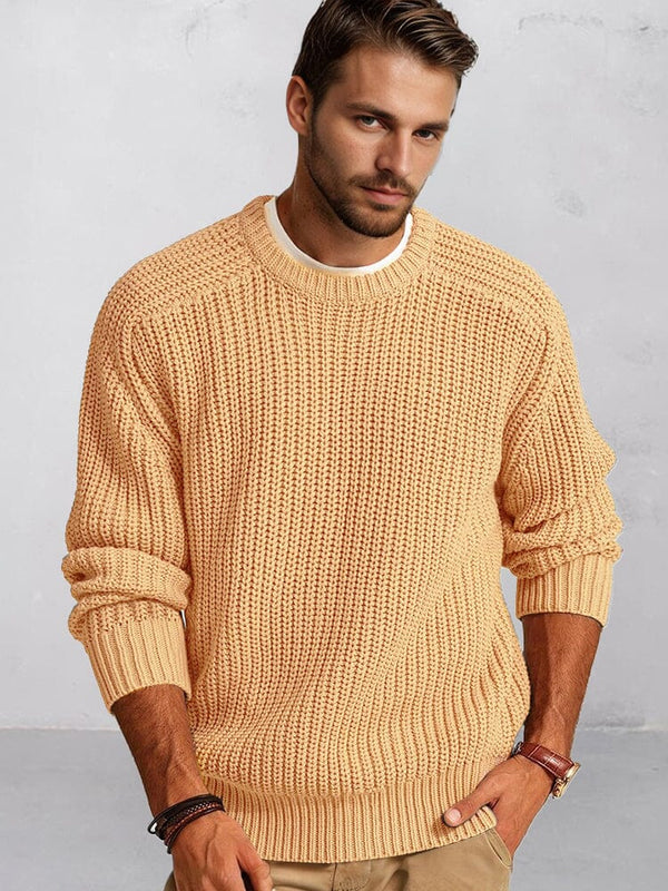 Classic Chunky Knit Sweater Sweaters coofandy Khaki S