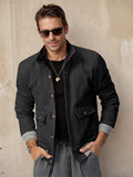Stylish Casual Corduroy Jacket Jackets coofandy Black M