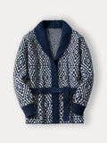Leisure Warm Knit Cardigan Cardigans coofandy Navy Blue M