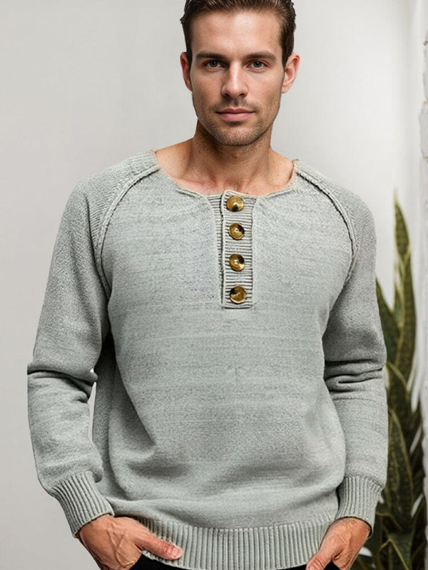 Leisure Knit Pullover Sweater Sweater coofandy Grey M