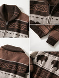 Vintage Jacquard Knit Cardigan Cardigans coofandy