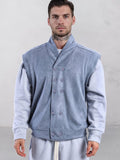 Casual Double Breasted Suede Vest Vest coofandy Blue M