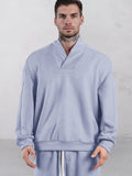 Urban Relaxed Fit Suede Sweatshirt Sweatshirts coofandy Blue M