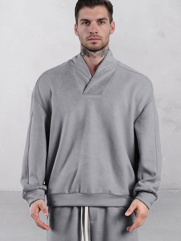 Urban Relaxed Fit Suede Sweatshirt Sweatshirts coofandy Grey M
