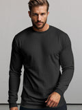 Casual Plaid Pullover Sweatshirt Sweatshirts coofandy Black S