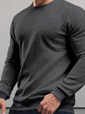 Casual Plaid Pullover Sweatshirt Sweatshirts coofandy