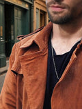 Vintage Comfy Suede Trench Coat Coat coofandy