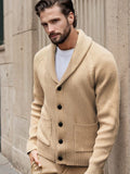 Stylish Regular Fit Knit Cardigan Sweater coofandy Khaki S