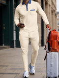 Smart Casual Waffle 2-Piece Set Sets coofandy Cream S