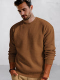 Classic Soft Versatile Pullover Sweater Sweaters coofandy Brown S