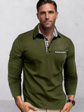 Classic Regular Fit Contrast Plaid Shirt Shirts coofandy Army Green S