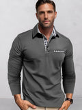 Classic Regular Fit Contrast Plaid Shirt Shirts coofandy Grey S